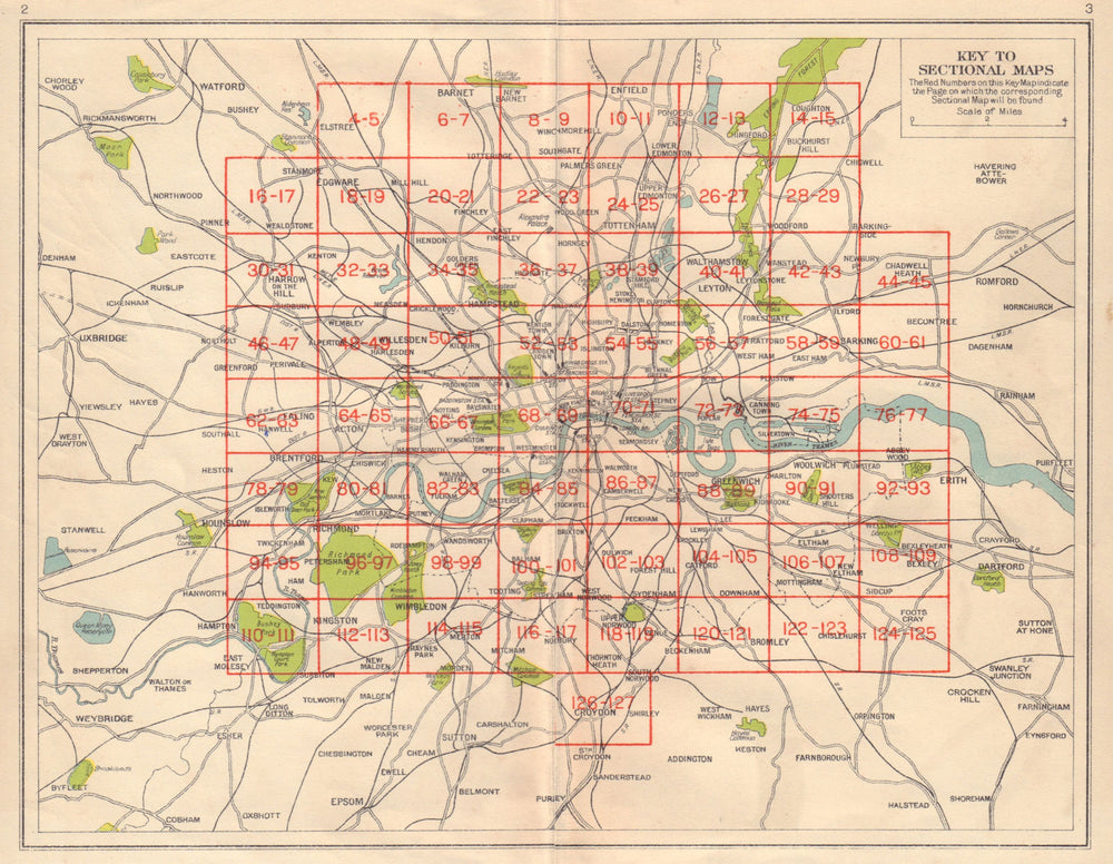 LONDON. Index map. Railways underground tube bus trolleybus map 1948 old