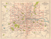LONDON. Index map. Railways underground tube bus trolleybus map 1948 old