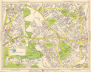 NE LONDON Wanstead Mossford Green Cranbrook Park Barkingside Woodford 1948 map