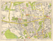 W LONDON. Brentham Greenford Park Ealing Northfields Hanwell Elthorne 1948 map