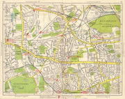 W LONDON. Acton Gunnersbury Park Royal Ealing Common Turnham Green 1948 map