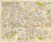 S LONDON. Walworth Camberwell Peckham Walworth Bermondsey Denmark Hill 1948 map
