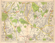 S LONDON. Upper Sydenham Forest Hill Tulse Hill Dulwich Nunhead 1948 old map