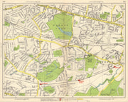 SE LONDON. Blackfen Bexleyheath Blendon Albany Park Bexley North Cray 1948 map