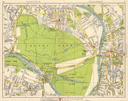 SW LONDON. Teddington Hampton Wick East Molesey Bushy Park Kingston 1948 map