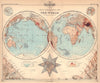 Bathy-orographical map of the World. BARTHOLOMEW 1888 old antique chart