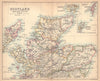 Northern Scotland. Highlands & Islands. BARTHOLOMEW 1888 old antique map chart