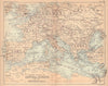 Central Europe & Mediterranean routes. Railways. Steamers. BARTHOLOMEW 1888 map