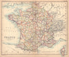 France in departments. BARTHOLOMEW 1888 old antique vintage map plan chart