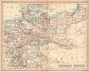 German Empire. Germany Prussia Poland. BARTHOLOMEW 1888 old antique map chart