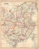 China antique map. BARTHOLOMEW 1888 old vintage plan chart