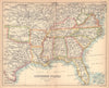 Southeastern USA. Indian Territory. ARTHOLOMEW 1888 old antique map plan chart