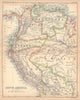 South America #1. Peru Ecuador Colombia Venezuela Amazonia. BARTHOLOMEW 1888 map