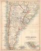 South America #3. Argentina Chile Patagonia Paraguay. BARTHOLOMEW 1888 old map