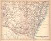 New South Wales in counties. BARTHOLOMEW 1888 old antique map plan chart