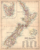 New Zealand & Tasmania. BARTHOLOMEW 1888 old antique vintage map plan chart