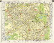 NE LONDON Walthamstow Leytonstone Leyton Lea Bridge Snaresbrook 1965 old map