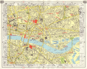 LONDON CITY/EAST END Southwark Shoreditch Whitechapel Bermondsey 1965 old map