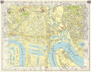 E LONDON Bromley Mile End Limehouse Canning Town Millwall Poplar 1965 old map