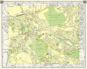 SW LONDON Feltham Hanworth Whitton Hounslow Heath Fulwell Park 1965 old map