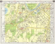 SW LONDON Long/Thames Ditton Hook Hinchley Wood Claygate Esher Surbiton 1965 map