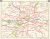 LONDON MAJOR ARTERIAL ROADS M1 M3 M40 Motorways projected. M4 open 1965 map