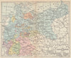 GERMAN EMPIRE. Prussia Bavaria Saxony Baden Wurttemberg 1914 old antique map
