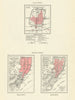 Kaifeng & Hang-Chou Hangzhou ancient & modern city plans, China 1935 old map