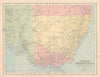Victoria, New South Wales & South Australia. COLLINS 1873 old antique map