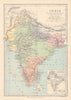 INDIA 1760 British French Portuguese Dutch Danish Presidencies COLLINS 1873 map