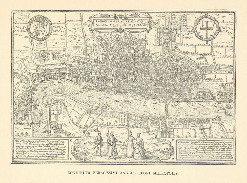 Londinium Feracissimi Angliae Regni Metropolis c.1572 after Hoefnagel 1908 map