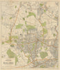 Bacon's Large Scale Plan of Ealing. Acton Brentford Hanwell 57x50cm c1930 map