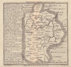 Antique county map of Bedfordshire by Badeslade & Toms 1742 old