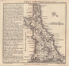 Antique county map of Cornwall by Badeslade & Toms. South West orientation 1742