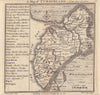 Antique county map of Cumberland by Badeslade & Toms. Cumbria 1742 old