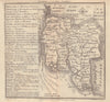 Antique county map of Essex by Badeslade & Toms. East orientation 1742 old