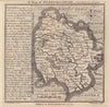 Antique county map of Herefordshire by Badeslade & Toms 1742 old