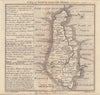 Antique county map of Northamptonshire by Badeslade & Toms. NE orientation 1742