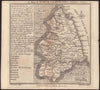 Antique county map of Northumberland by Badeslade & Toms 1742 old