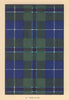 Douglas. Scottish Clan Tartan. SMALL 8x11.5cm 1937 old vintage print picture
