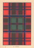 Grant. Scottish Clan Tartan. SMALL 8x11.5cm 1937 old vintage print picture
