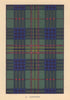 Kennedy. Scottish Clan Tartan. SMALL 8x11.5cm 1937 old vintage print picture