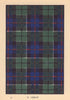 Leslie. Scottish Clan Tartan. SMALL 8x11.5cm 1937 old vintage print picture