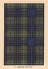 Stewart, Hunting. Scottish Clan Tartan. SMALL 8x11.5cm 1937 old vintage print