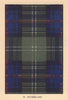Sutherland. Scottish Clan Tartan. SMALL 8x11.5cm 1937 old vintage print