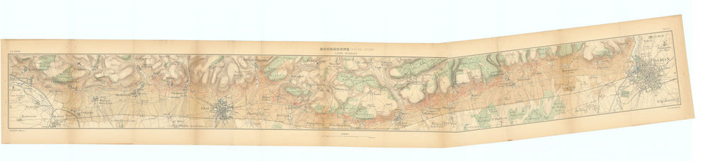 Bourgogne Burgundy wine map. Côte d'Or / de Beaune / de Nuits. HAUSERMANN 1901