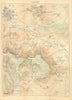 Champagne wine map - Région de Reims.  HAUSERMANN 1901 old antique chart
