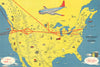 Northwest Orient Airlines. Pictorial network route map 16