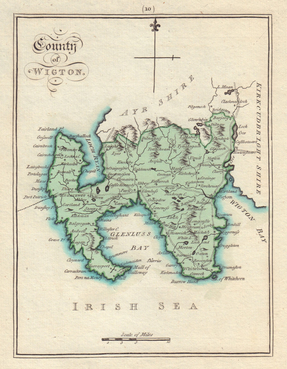 County of Wigton. Wigtownshire. SAYER / ARMSTRONG 1794 old antique map chart