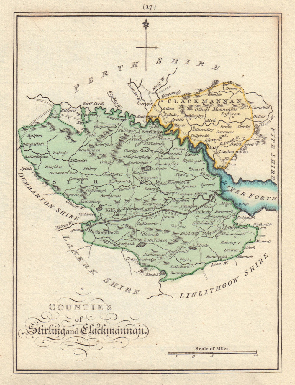 Counties of Stirling & Clackmannan. Stirlingshire. SAYER / ARMSTRONG 1794 map